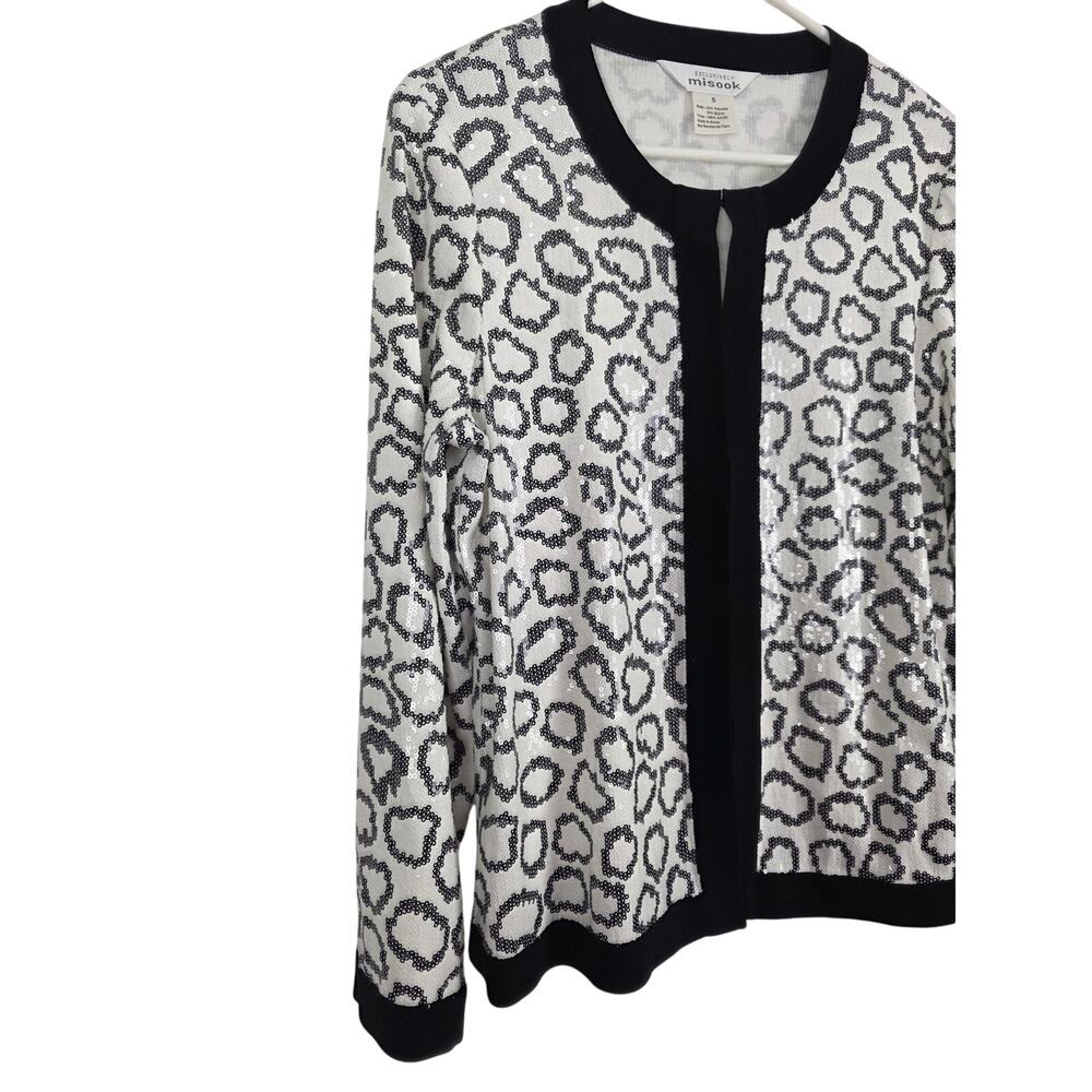 Exclusively Misook Sequin Leopard Print Cardigan … - image 2